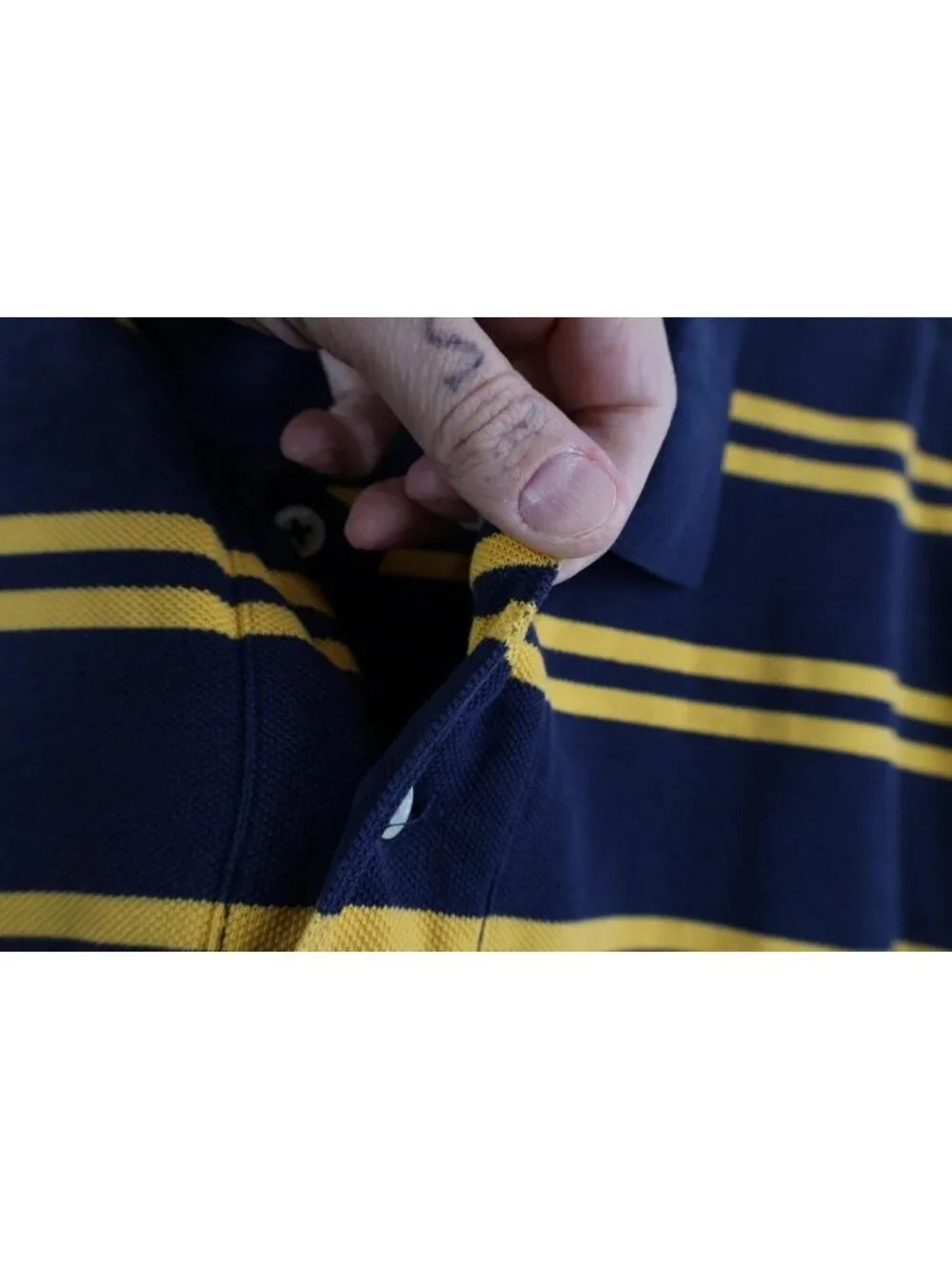 Vintage 90s Ralph Lauren Mens XL Faded Striped Color Block Knit Golf Polo Shirt